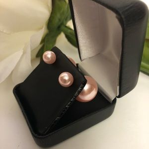 Double Pearl Stud Earrings